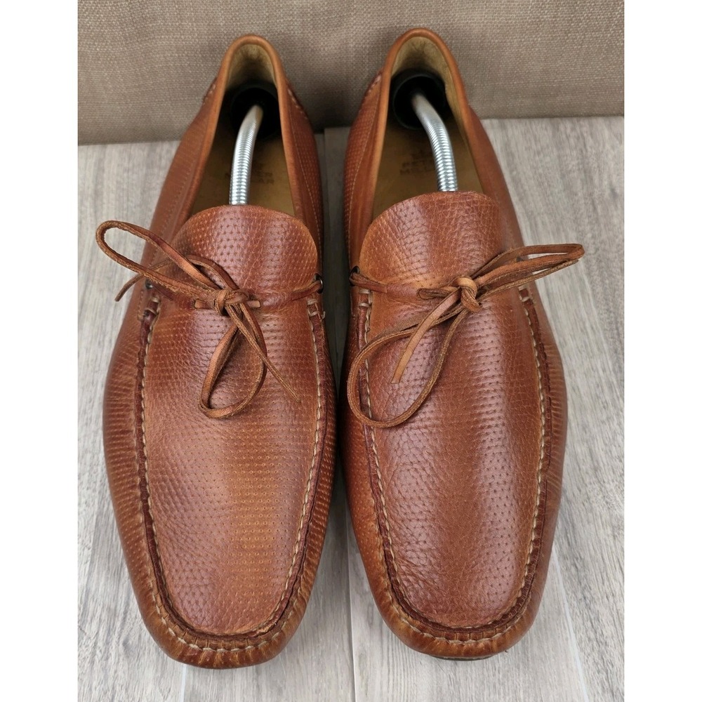 Peter Millar Perforated Brown Leather Driving Loafers Moccasin Shoes Mens 12M